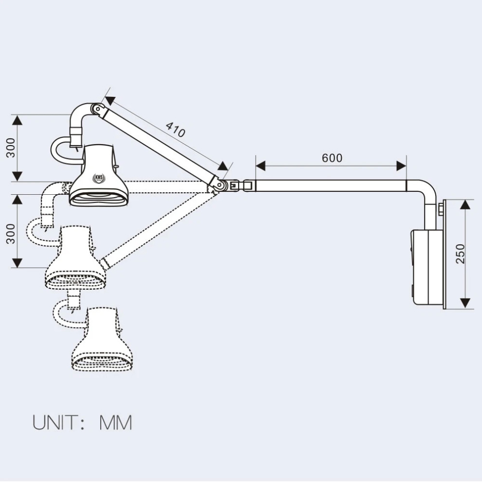 KWS KD-2021W-3 21W LED wall mounted type surgical lamp examination light